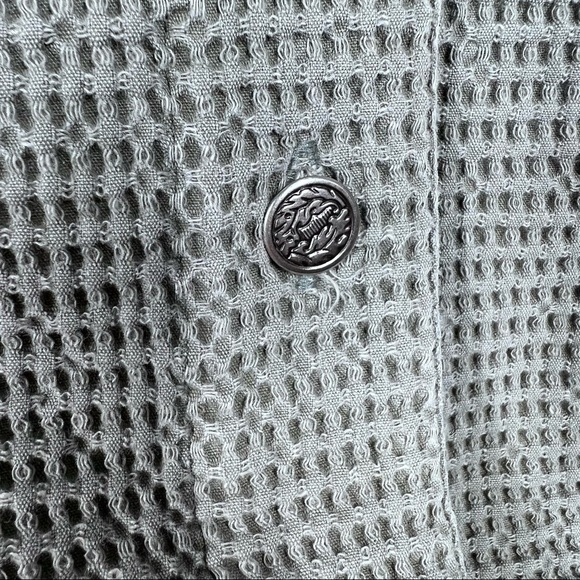 VTG NANETTE KELLER 100% Cotton Large Waffle Knit button down Long Sleeve Top - Picture 5 of 7